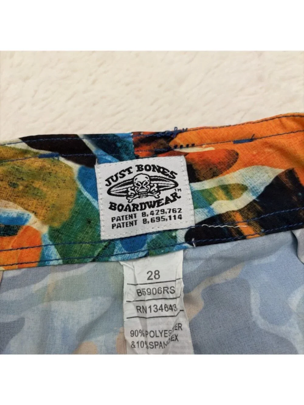 Just Bones Boardshorts Boys Camo Swim Trunks 28 B Adjustable